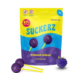 Suckerz Jumbo Natural Lollipops (Raspberry)