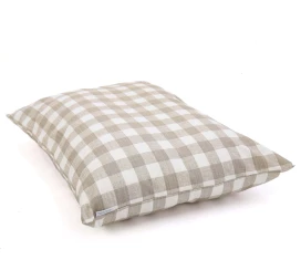 The Foggy Dog Warm Stone Gingham Check Dog Bed