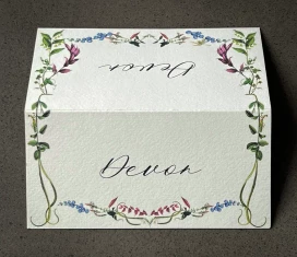 Written Ceremony Devon Place Cards